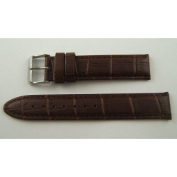 BRACELET EN CUIR MARRON TYPE ALLIGATOR GRANDES ECAILLES TAILLE 20 NEUF